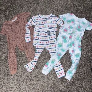 Kid’s Floral, Striped, and Leopard Pajamas (Bundle)